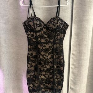 Iris Black and Cream Lace Dress